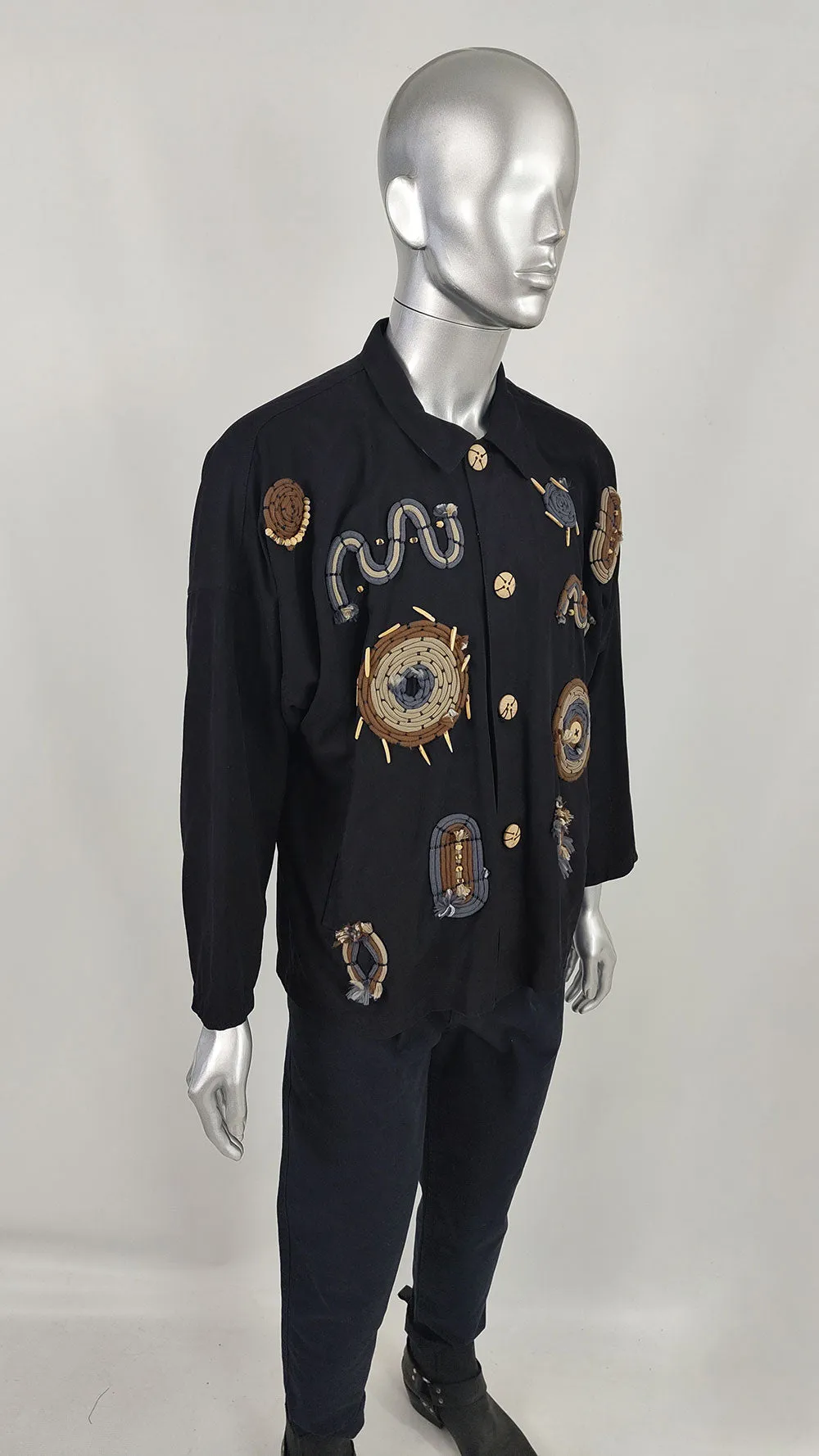 Calugi e Giannelli Vintage Mens Wooden Beaded Coat, 1980s