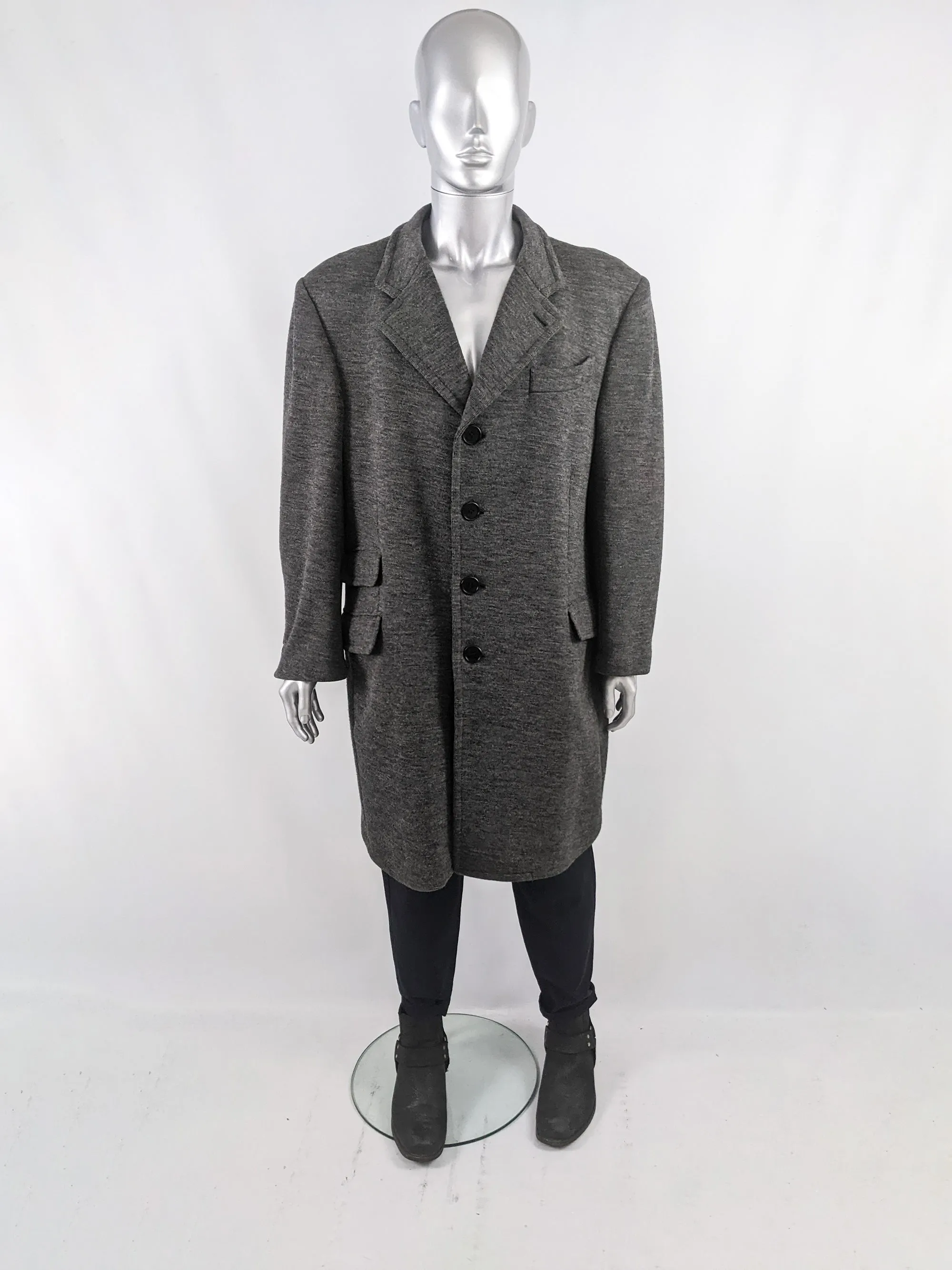 Carlo Pignatelli Vintage Mens Wool Knit Coat, 1980s