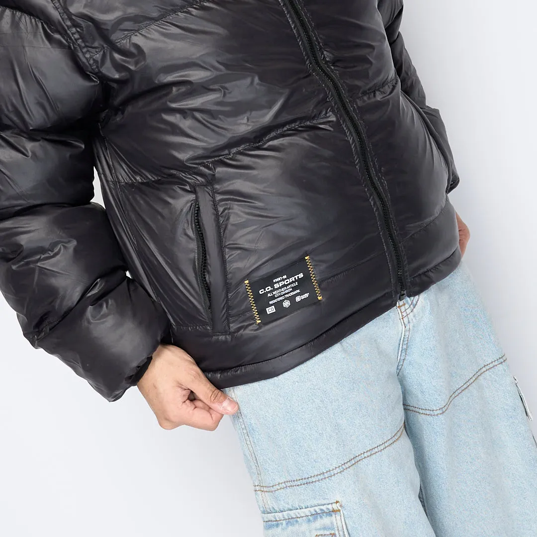 Cash Only - Shiny Logo Hooded Puffer Jacket (Black)