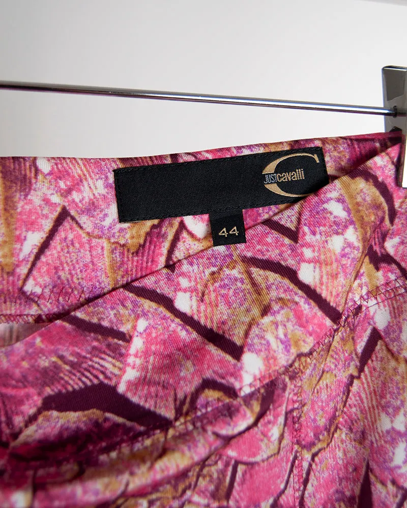 Cavalli godet printed skirt