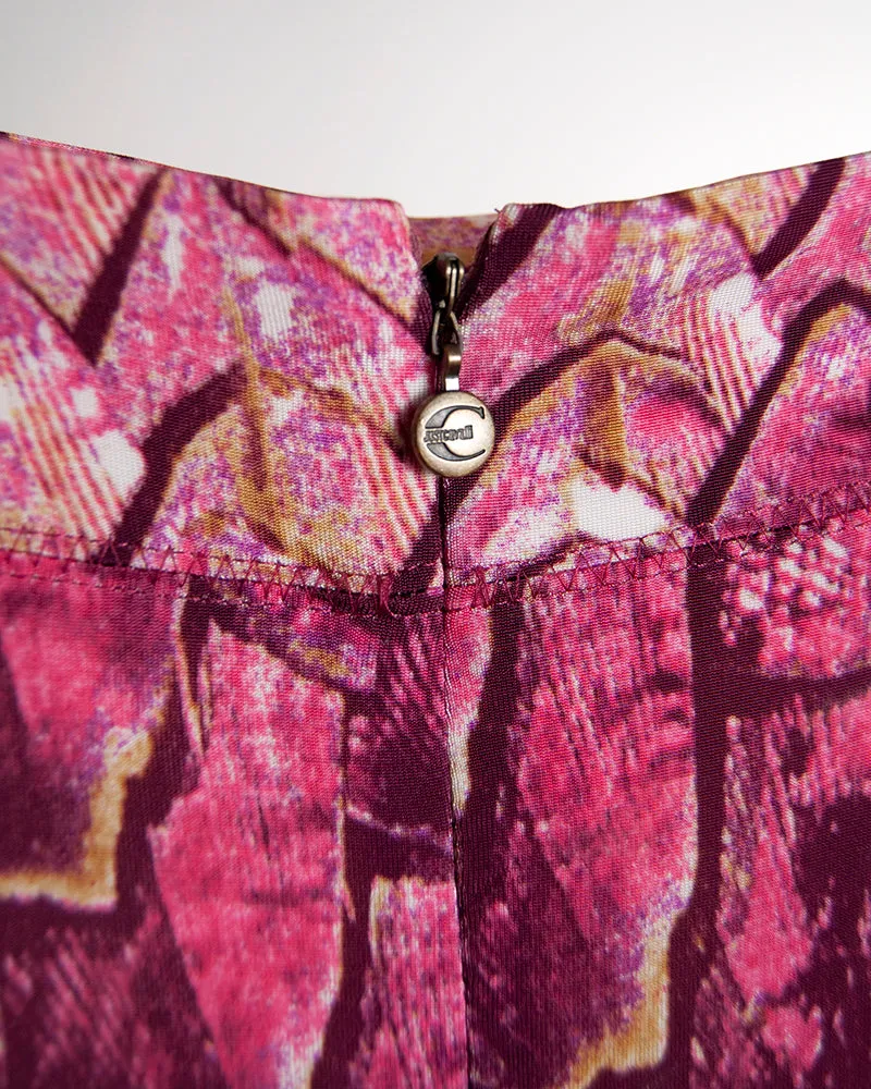 Cavalli godet printed skirt