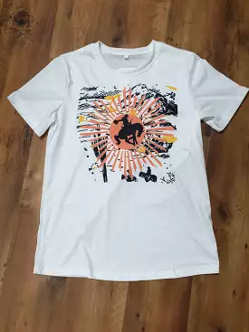 Cowboy Bronc Cactus Graphic Tee