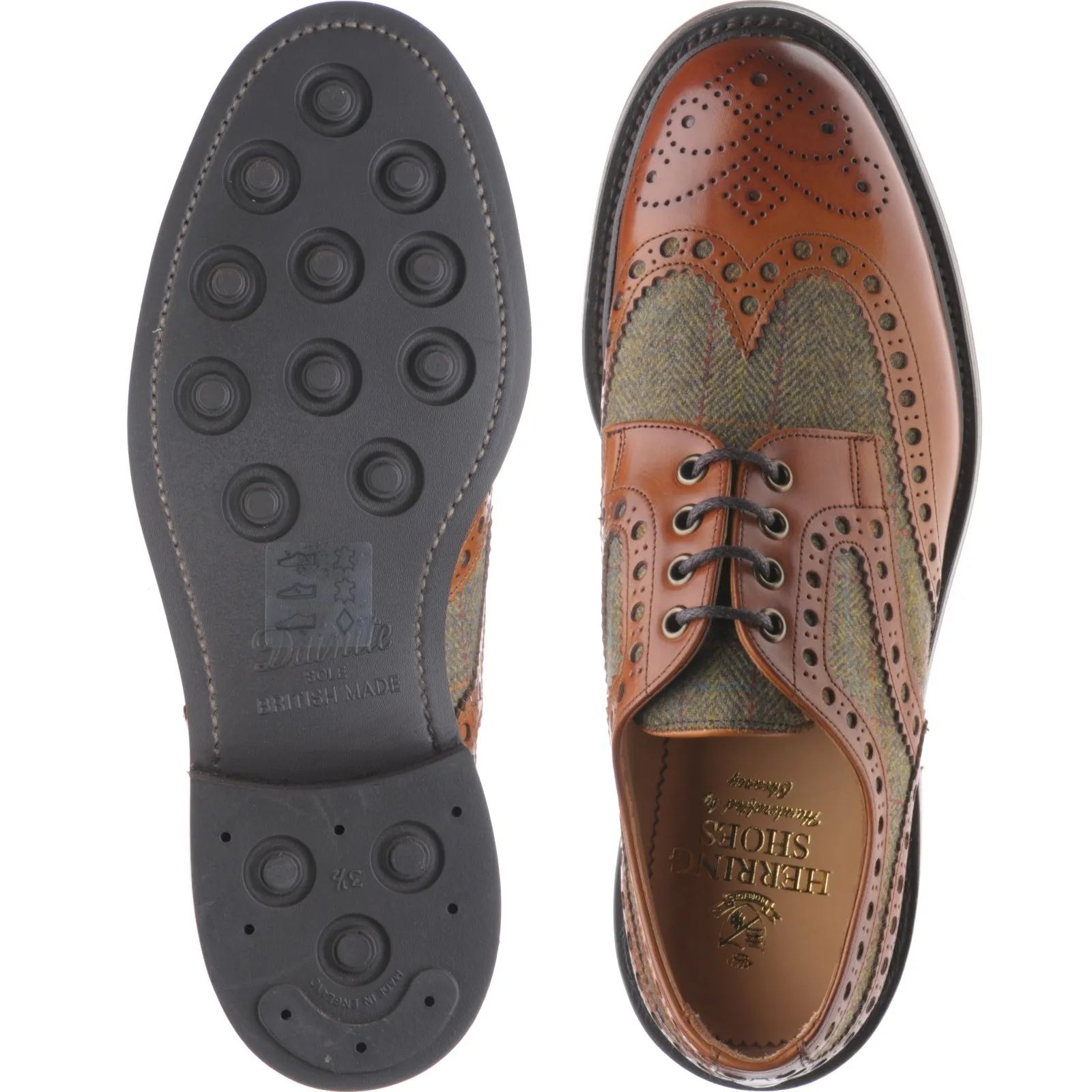 Dartmoor  tweed rubber-soled brogues