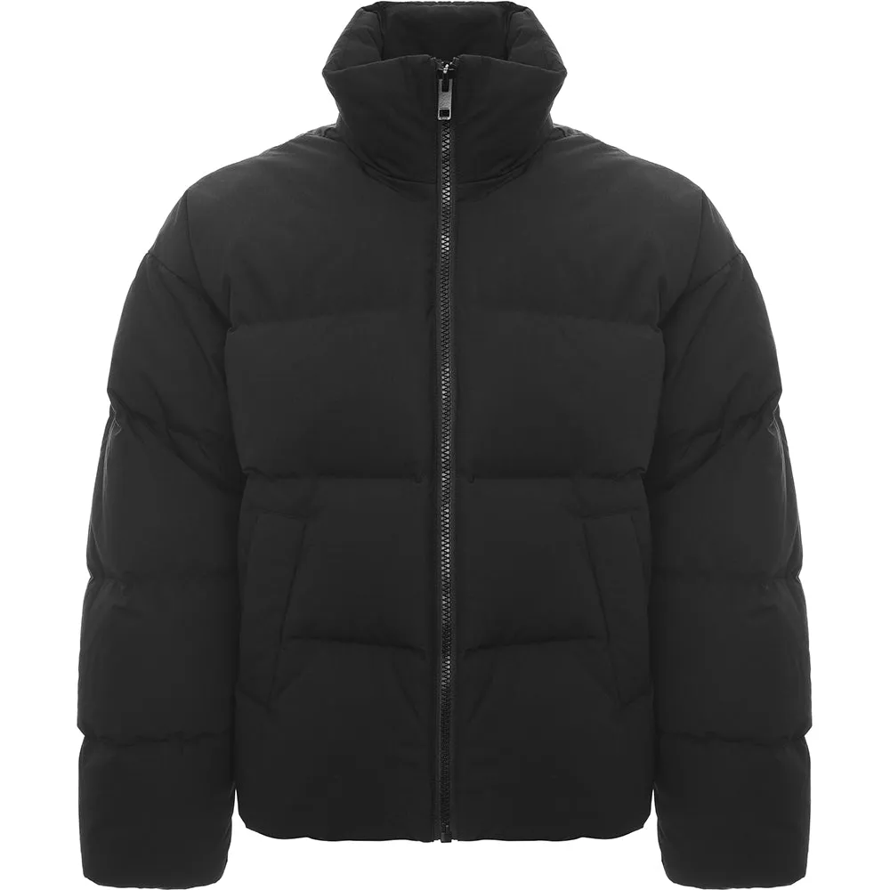 Diesel Women's Black Oversizer Puffer Jacket with Logo Back