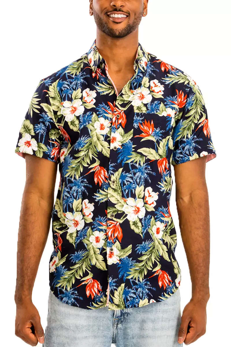 Digital Print Hawaiian Short Sleeve Shirt