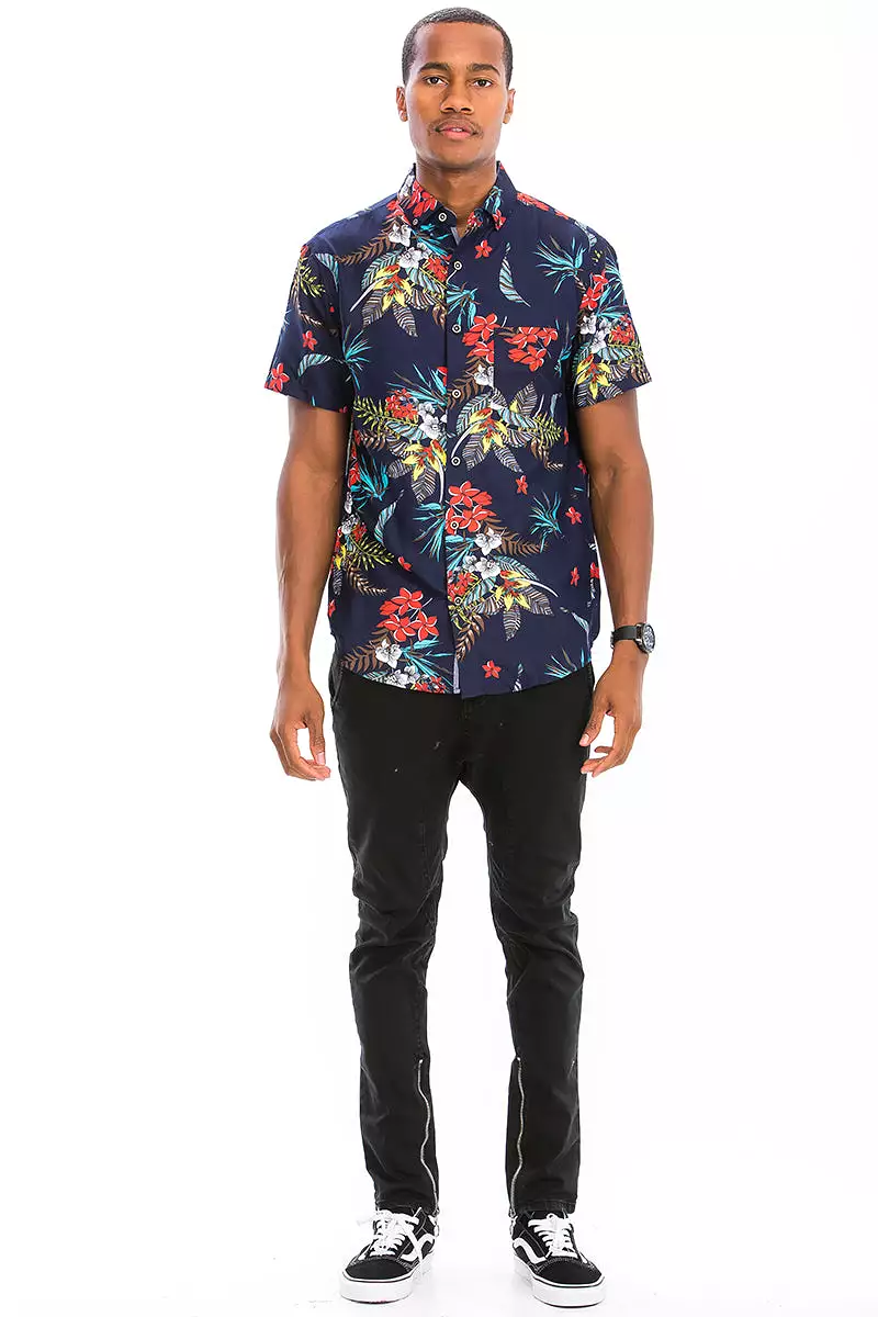 Digital Print Hawaiian Short Sleeve Shirt