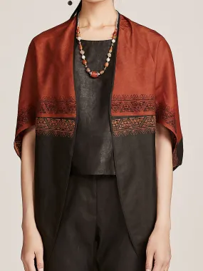 Embroidered Loose TANGY Silk Coat