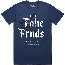 FAKE FRIENDS : Navy Blue Sneaker Tees Shirt