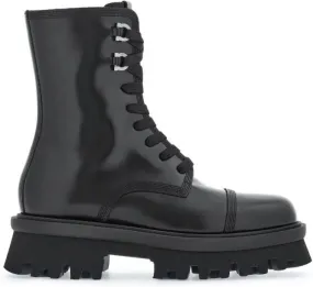 Ferragamo chunky-sole combat boots Black