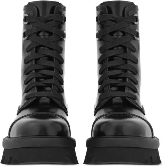 Ferragamo chunky-sole combat boots Black