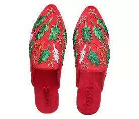 Festive Crimson Mules