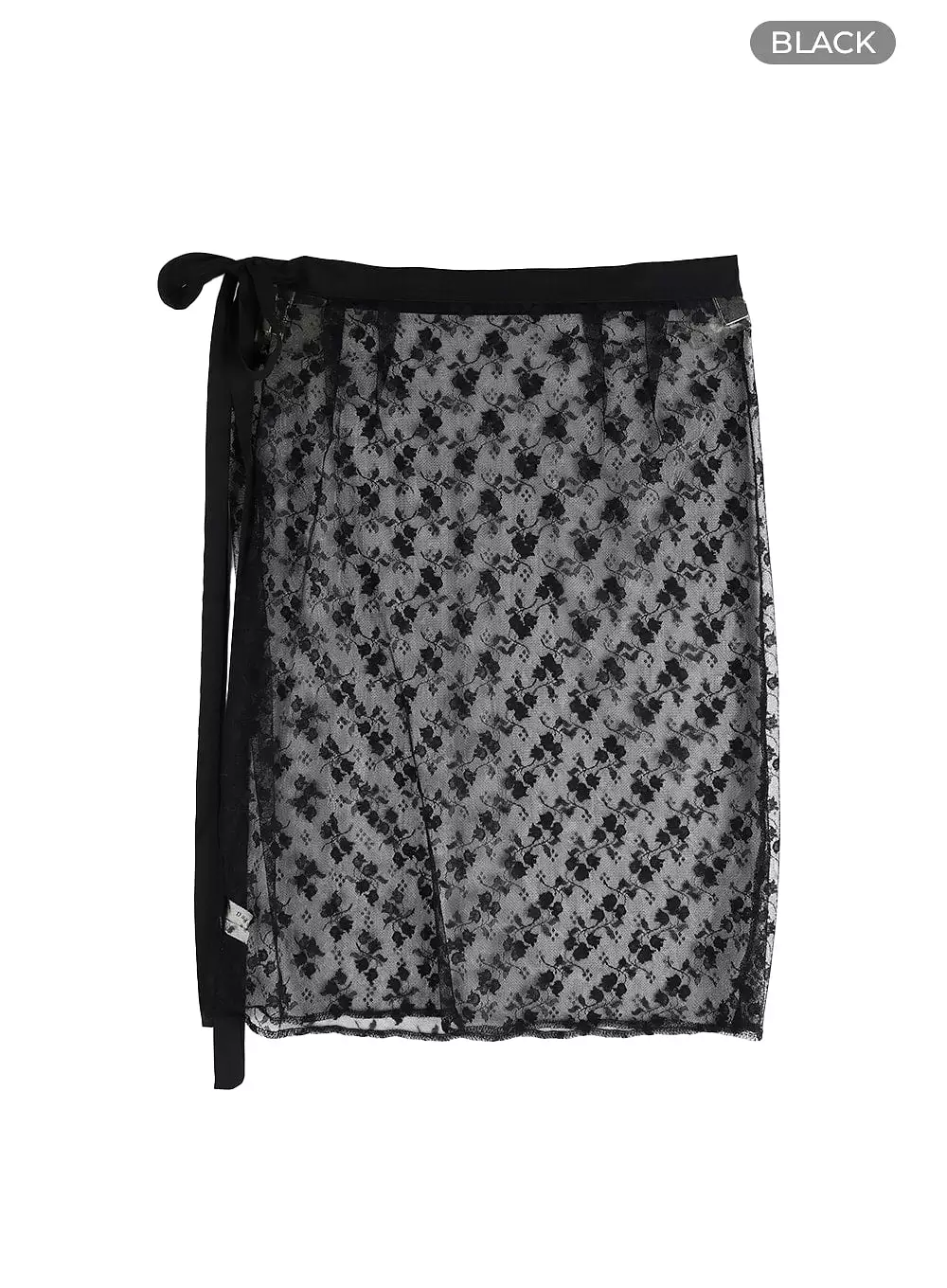 Floral Laced Wrap Midi Skirt CM406