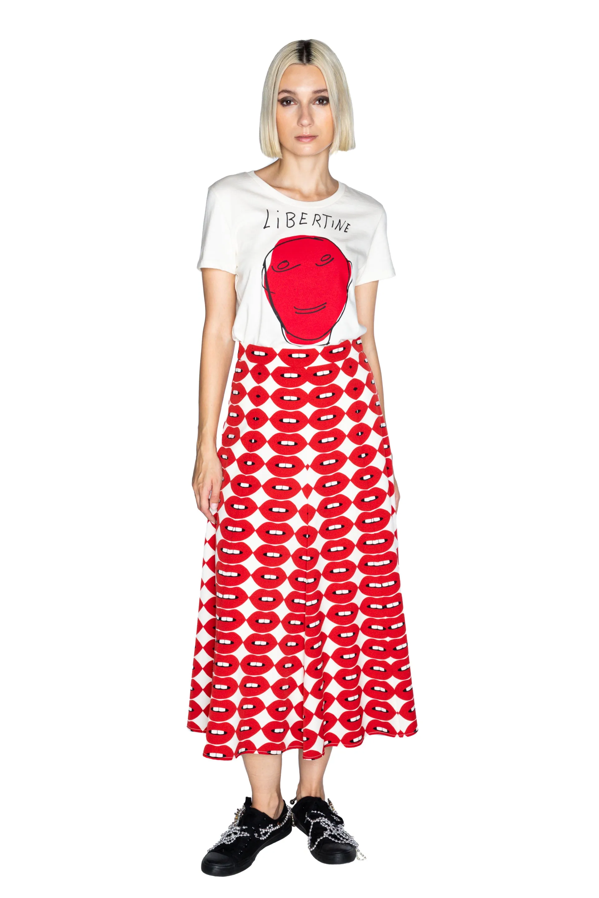 'FRENCH KISSING IN THE USA' TULIP SKIRT