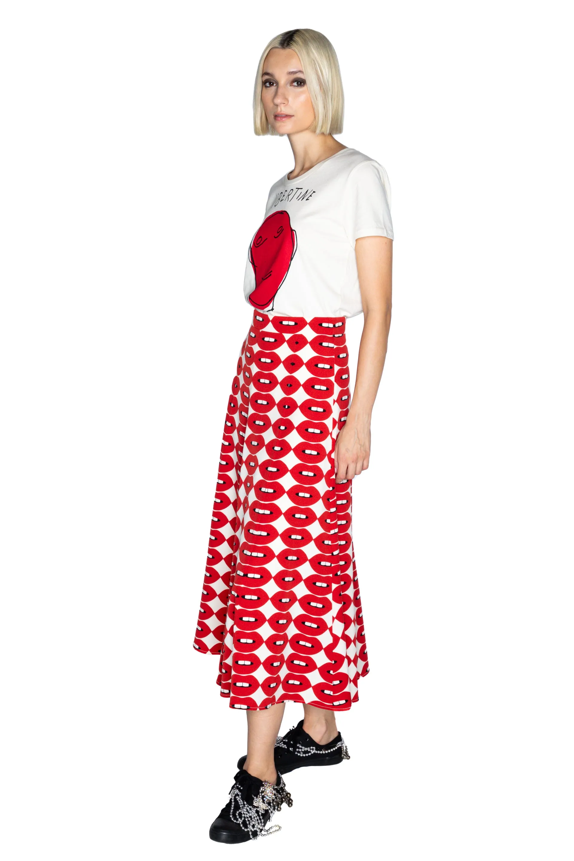 'FRENCH KISSING IN THE USA' TULIP SKIRT