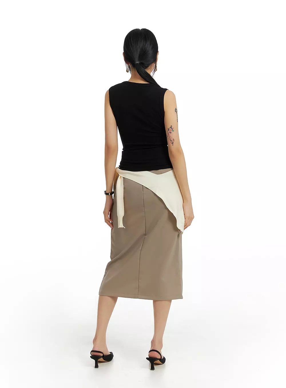 Front Split Maxi Skirt IM414