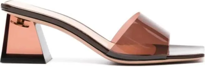 Gianvito Rossi Cosmic 55mm transparent mules Brown