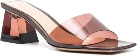 Gianvito Rossi Cosmic 55mm transparent mules Brown