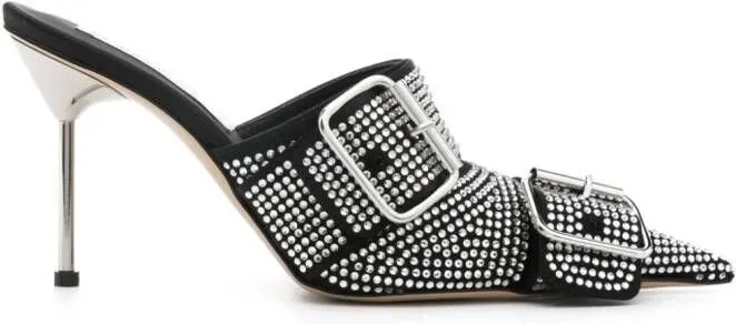 Giuseppe Di Morabito 100mm crystal-embellished mules Black