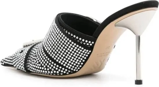 Giuseppe Di Morabito 100mm crystal-embellished mules Black