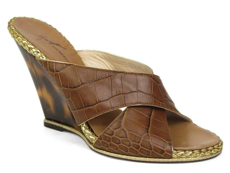 Giuseppi Zanotti Brown Embossed Wedges