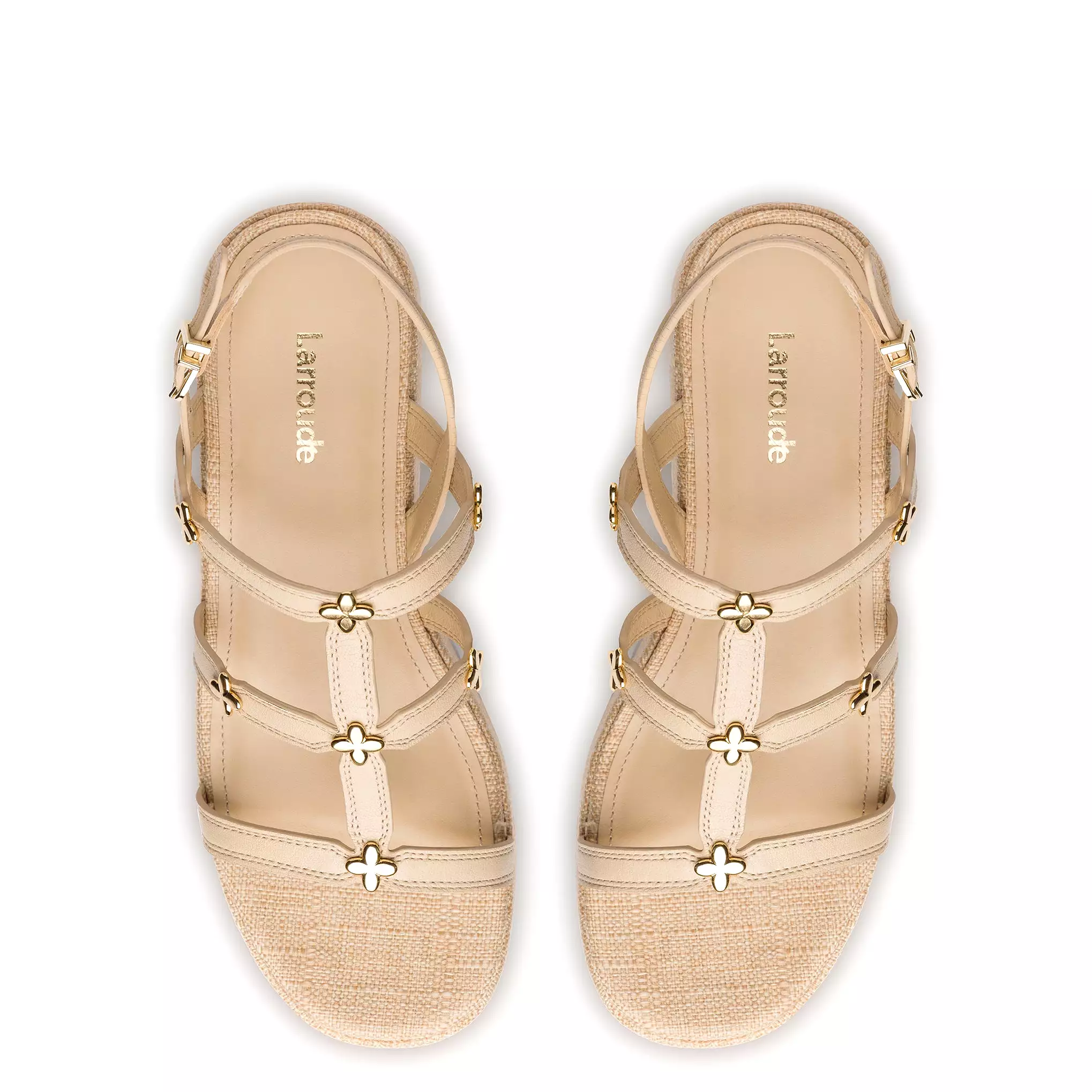 Harmony Flatform Sandal In Beige Raffia