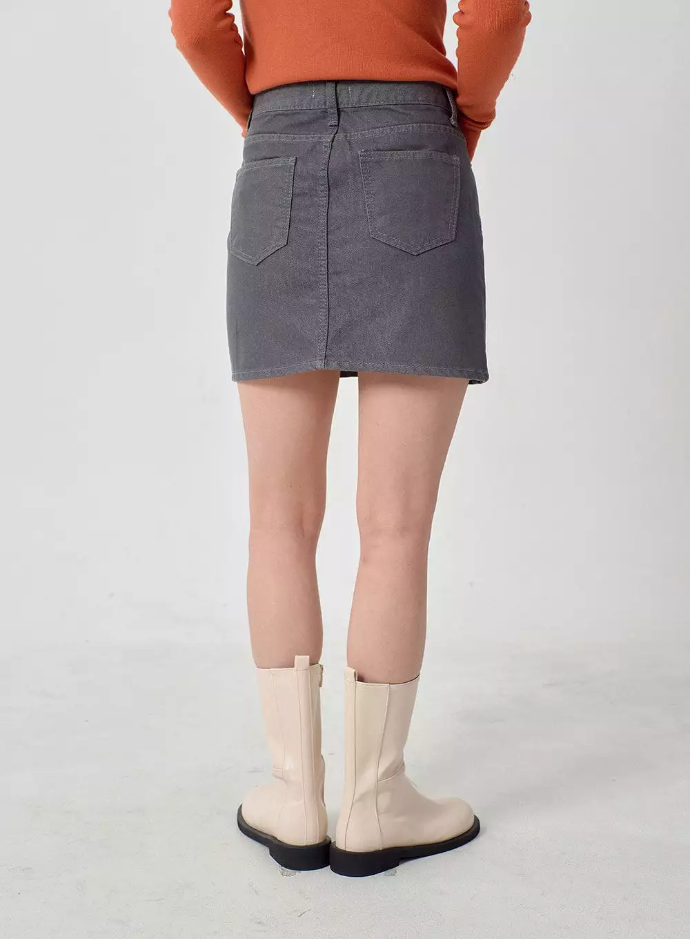 High Waist Cotton Mini Skirt OJ327