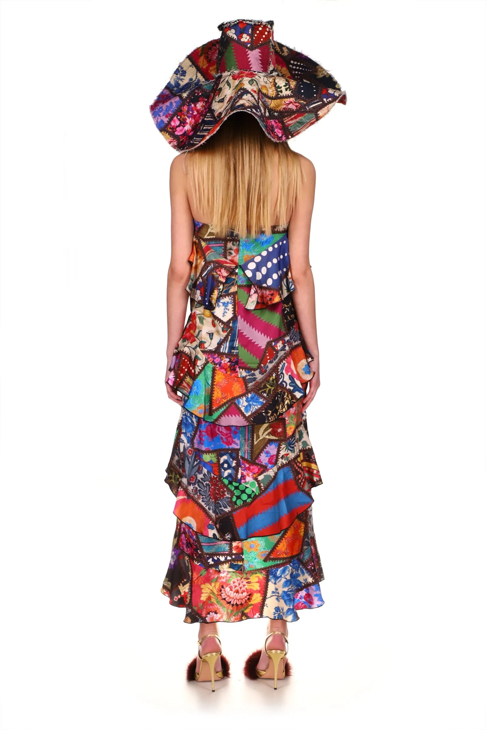 'HOTCH POTCH CRAZY QUILT' BLITZ SKIRT IN SILK