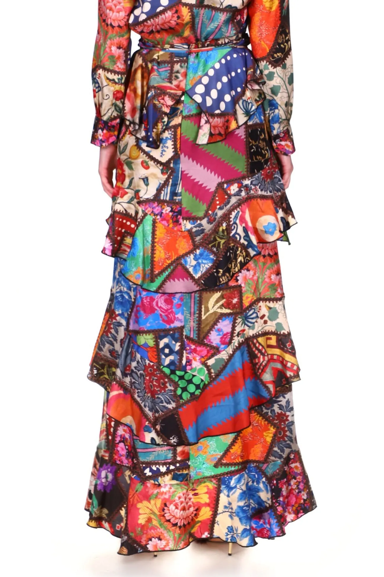 'HOTCH POTCH CRAZY QUILT' BLITZ SKIRT IN SILK