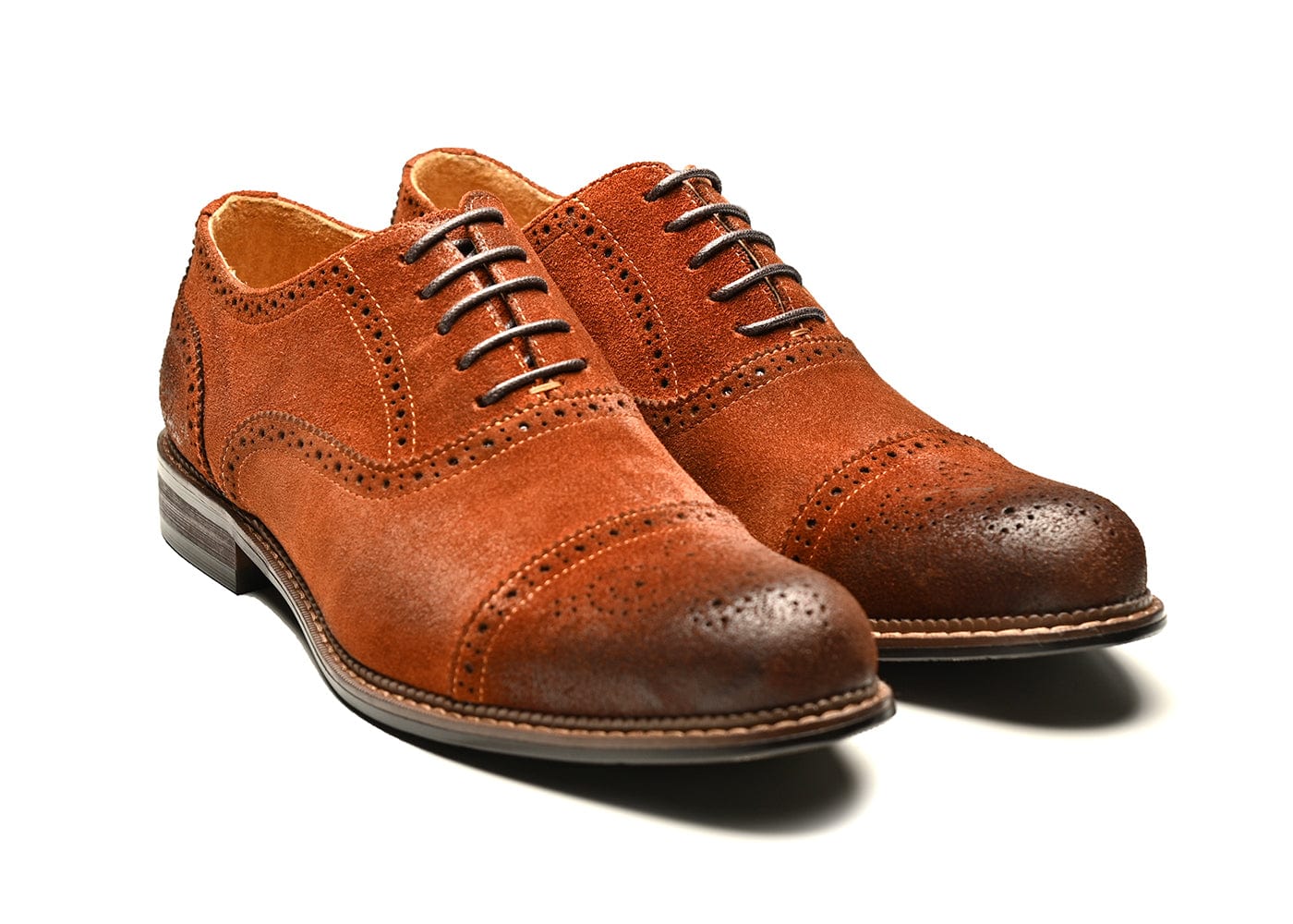 IVY CAMEL | Suede Brogue Oxfords