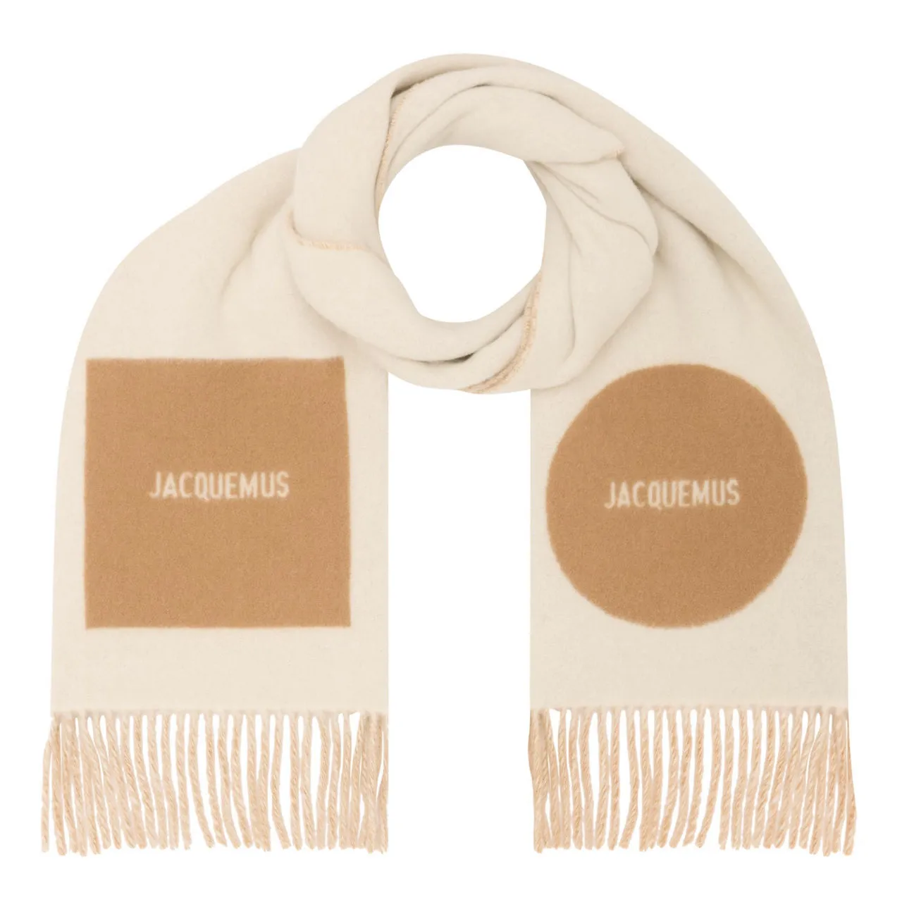 JACQUEMUS Le Rond Logo Scarf - Multi-Beige