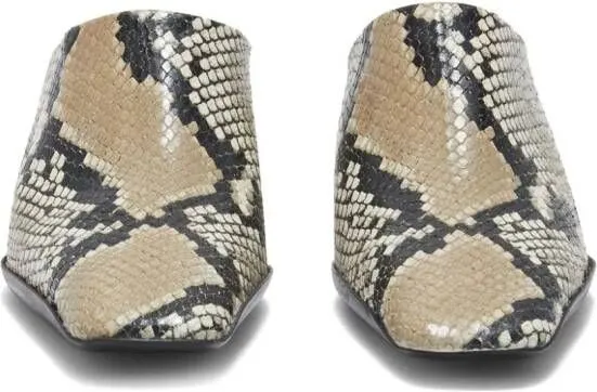 Jil Sander snakeskin-effect leather mules Brown