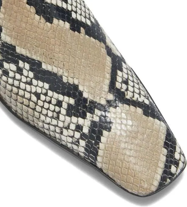 Jil Sander snakeskin-effect leather mules Brown