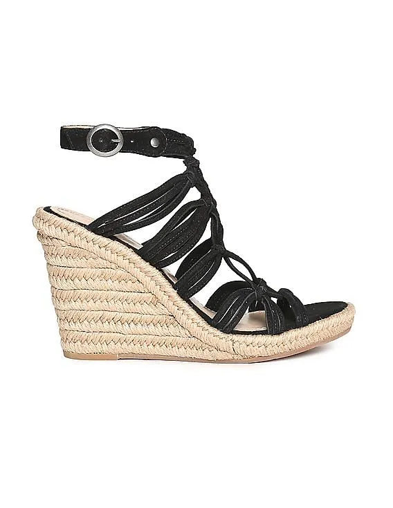 Johnston & Murphy Leather Espadrille Wedges