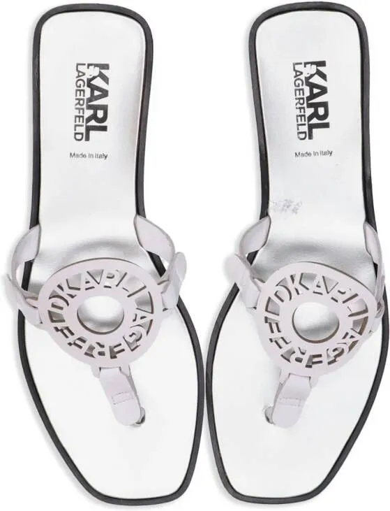 Karl Lagerfeld KL Ring flip flops White