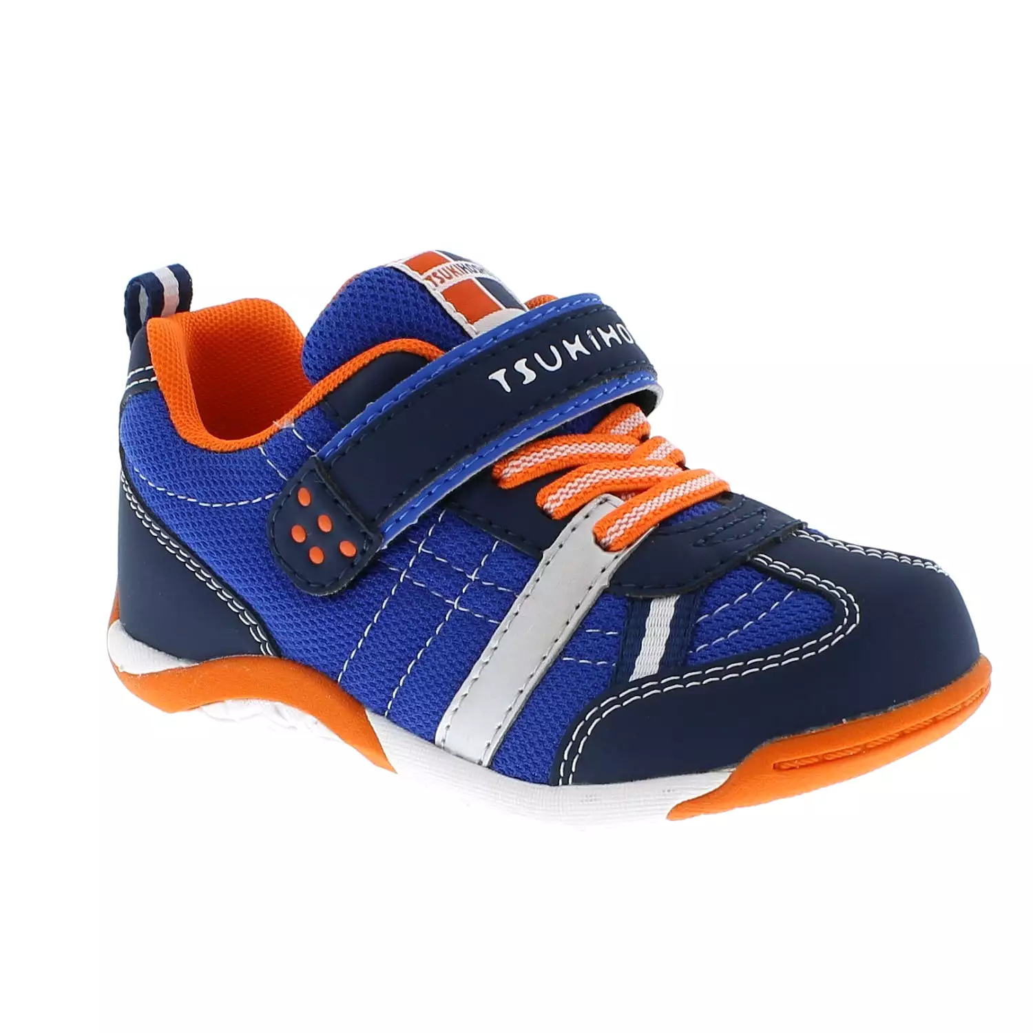 Kaz Kid's Athletic Sneaker - Navy/Tangerine