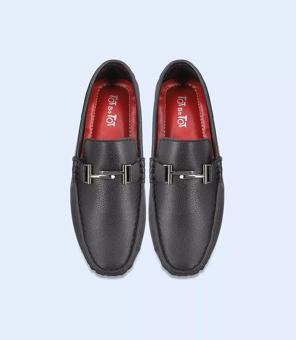 KB0074-BLACK-Boys Casual Slip On