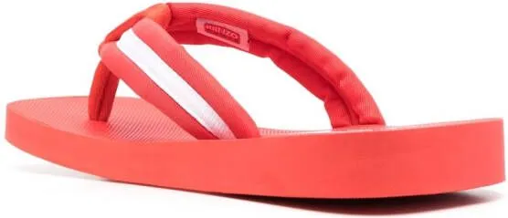 Kenzo logo-patch striped flip flops Red