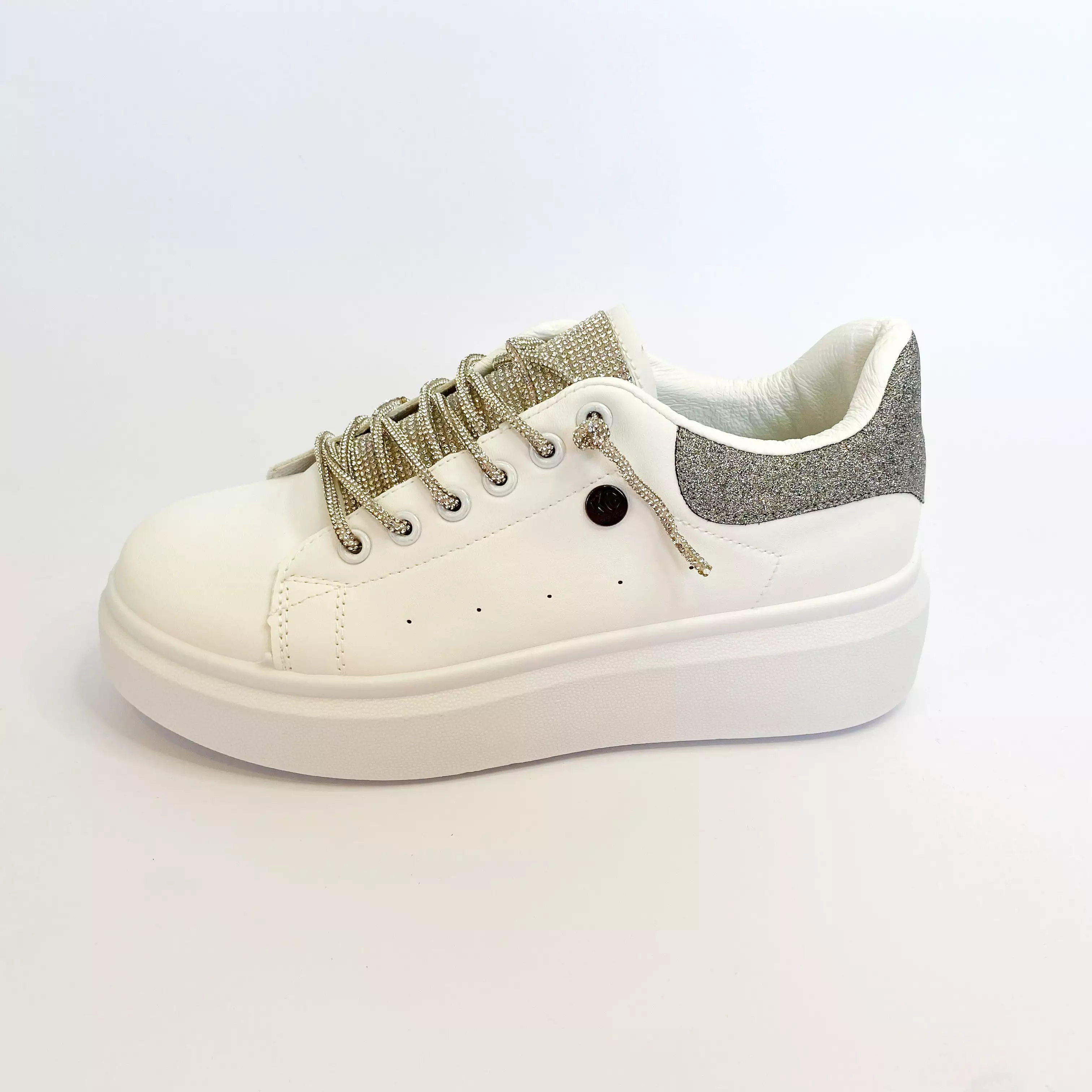 KG white /silver glitter sneaker