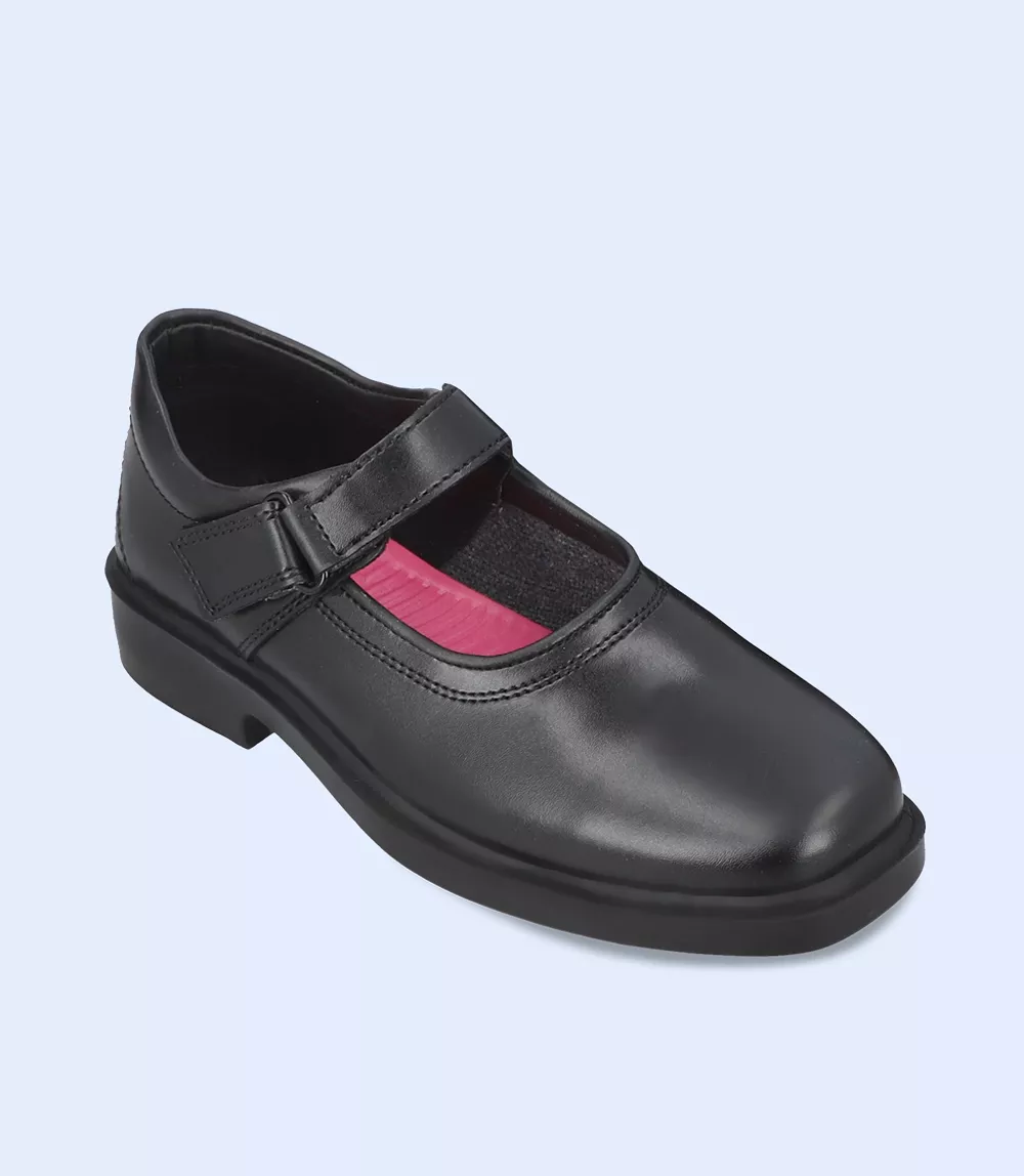 KG0095-BLACK-School Shoes For Girls