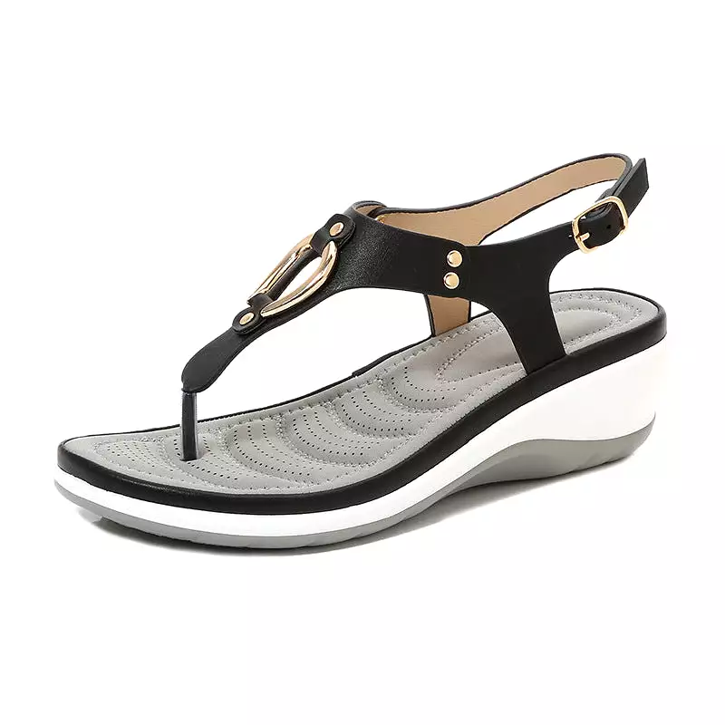 Ladies Rubber Sole Casual Wedge Sandals