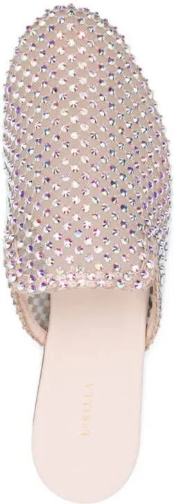 Le Silla crystal-embellished flat mules Neutrals