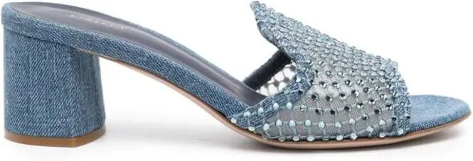 Le Silla Gilda 65mm crystal-embellished mules Blue