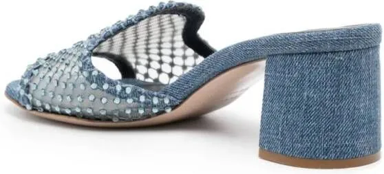 Le Silla Gilda 65mm crystal-embellished mules Blue