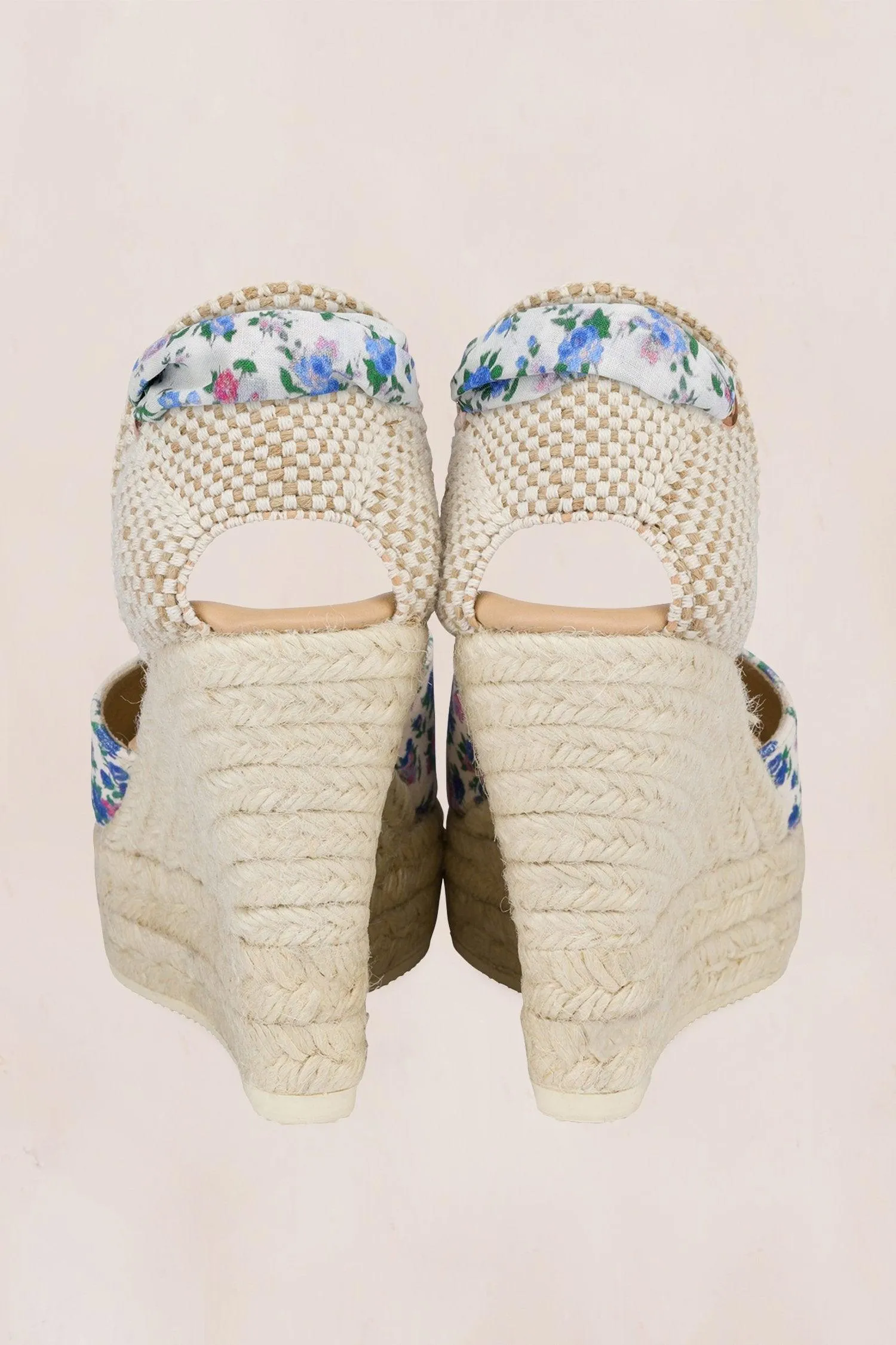 LoveShackFancy X Manebi Wedges in Bluejay Song