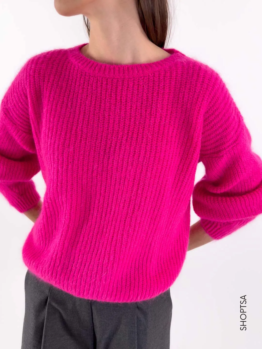 Maglione lanoso boxy 55196r - ViCOLO