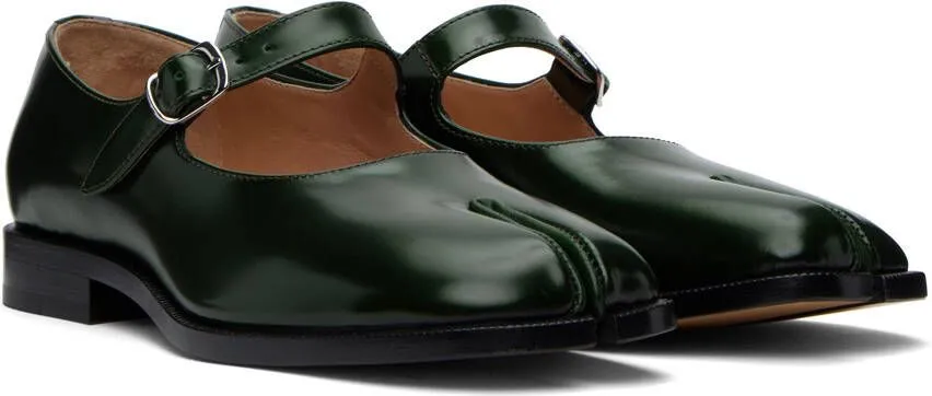 Maison Margiela Green Tabi Mary-Jane Oxfords