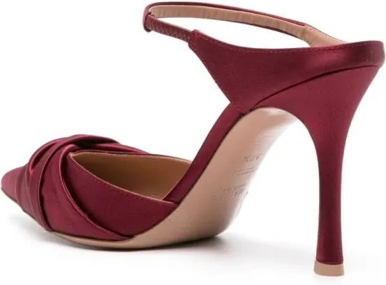 Malone Souliers Uma 100mm satin mules Red