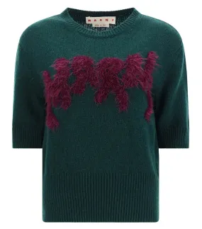 Marni Logo Detailed Crewneck Knitted Top