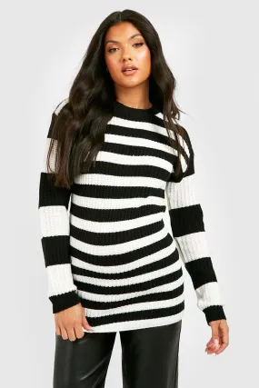 Maternity Mix Stripe Crew Neck Sweater