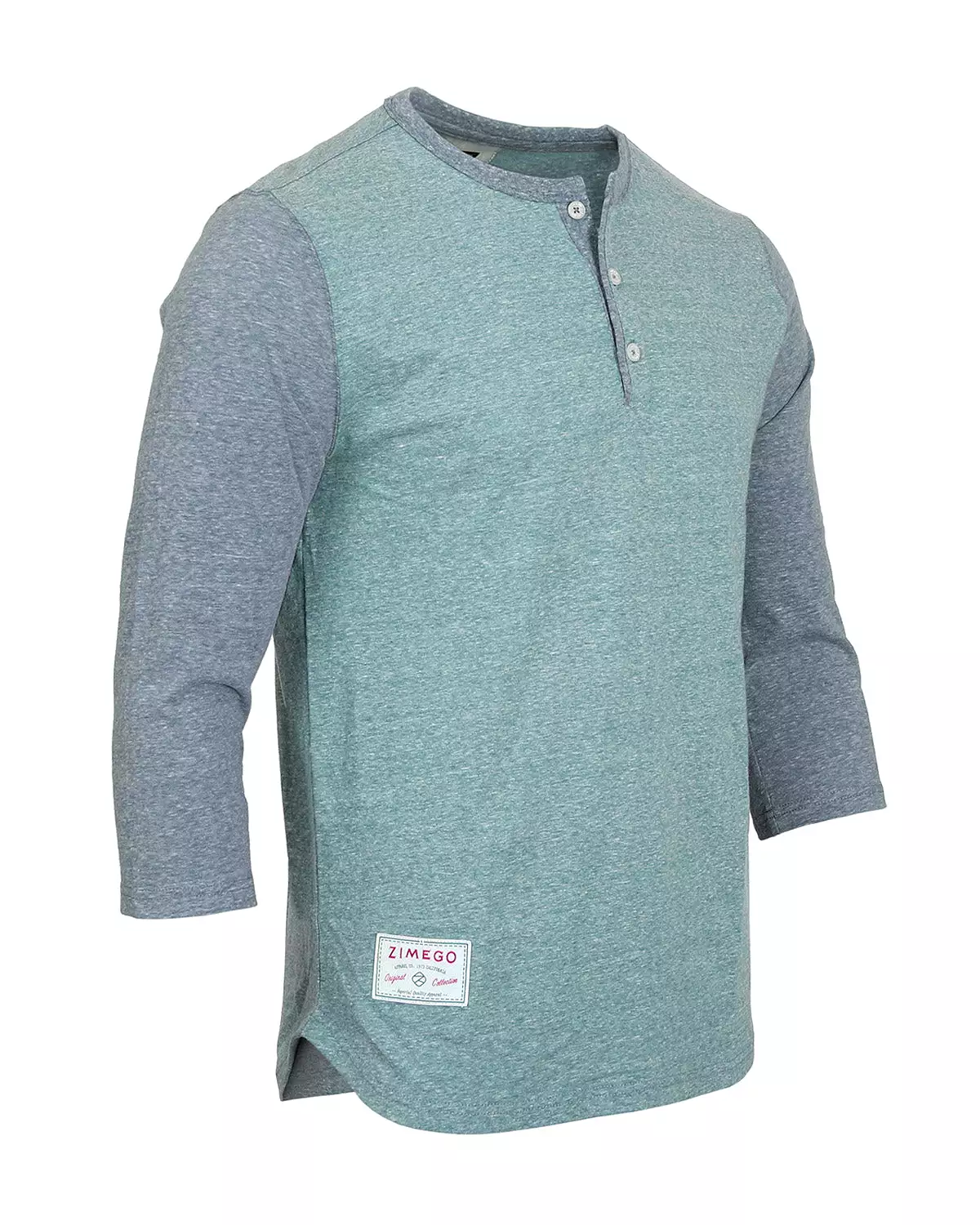 Men's 3/4 Sleeve Baseball Retro Henley Casual Athletic Button Crewneck Shirt